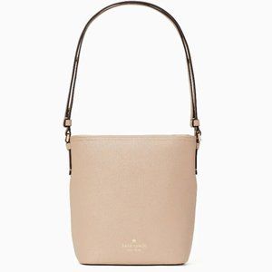 Kate Spade Warm Beige Pebble Leather Max Duffel Crossbody